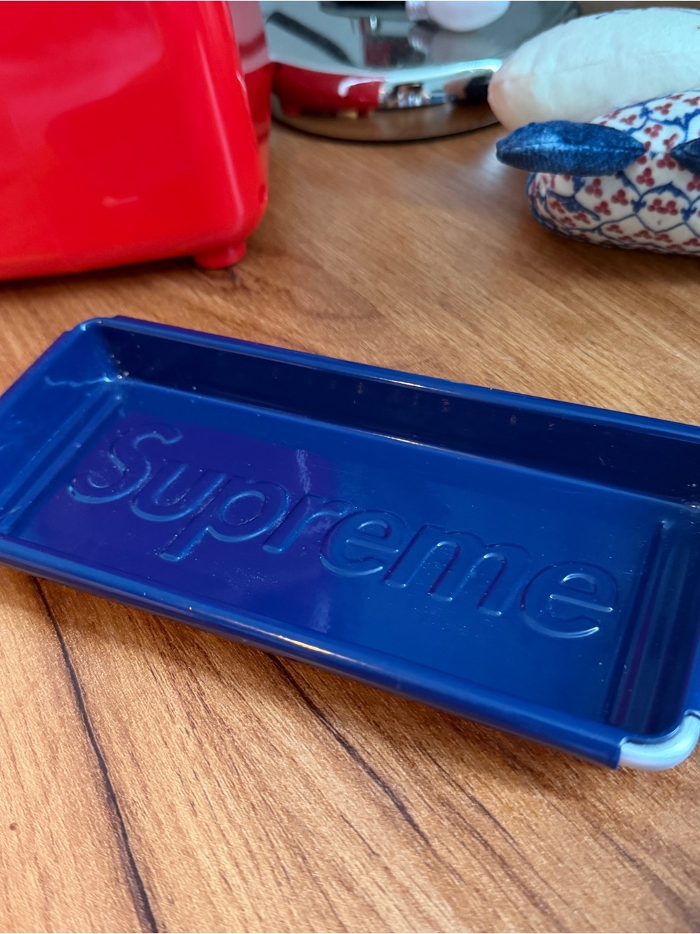 Supreme Glossy Navy Blue Embossed Tray
